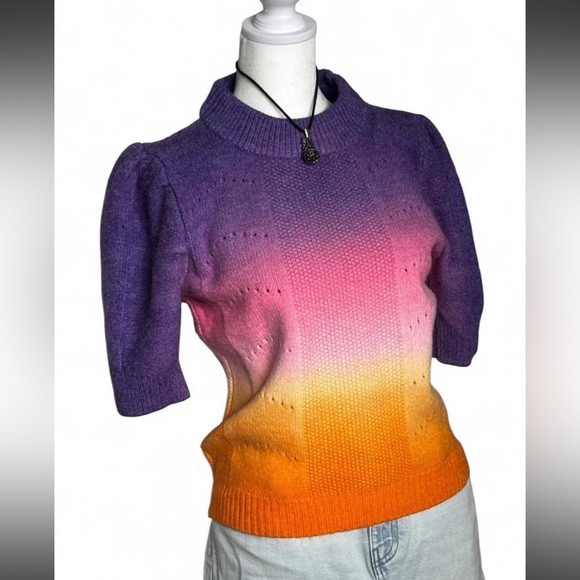 English Factory Sweaters - Gorgeous Purple, Pink, & Orange Ombré English Factory Sweater T-Shirt